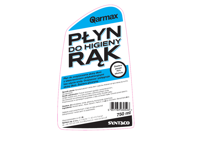 PLYN DO HIGIENY/DEZYNFEKCJI RAK 750ML