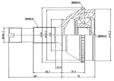 Przegub homokinetyczny Peugeot Boxer 18 ABS