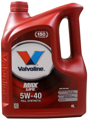 VALVOLINE MAXLIFE 5W40 4L SN/CF, A3/B4,
