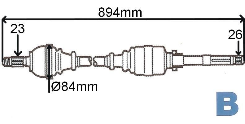 Półoś napędowa Renault Clio III 1.4 16V 05> prawa
