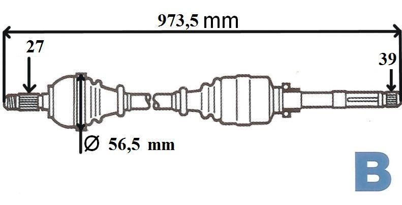 Półoś napędowa Renault Megane II 2.0 Dci 05> prawa