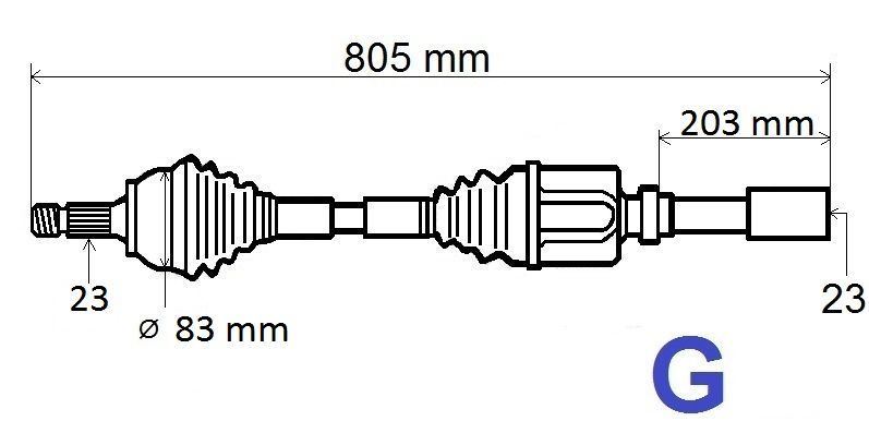 Półoś napędowa Renault Megane II 1.6 16V automat prawa