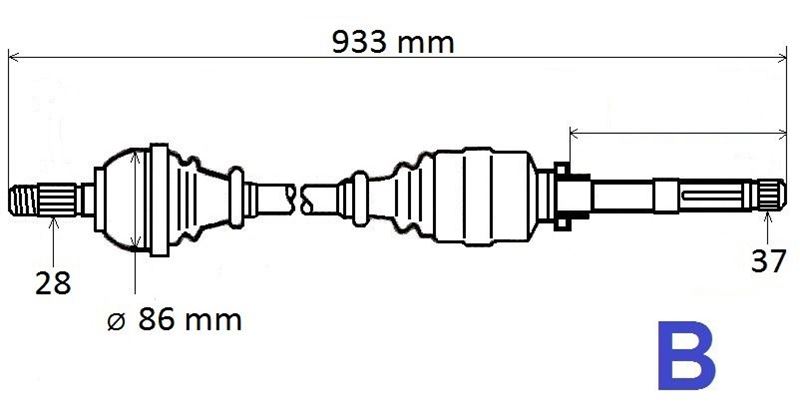 Półoś napędowa Citroen C4 Cactus Peugeot 508 prawa