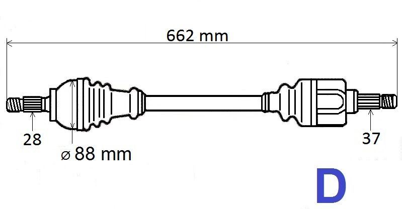Półoś napędowa Citroen C4 Cactus Peugeot 508 lewa