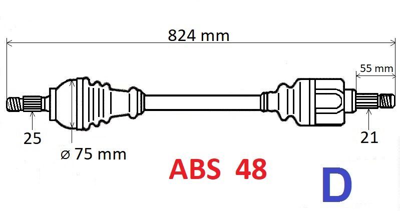 Półoś napędowa Dacia Duster II 4x4 1.5 Dci tył L=P