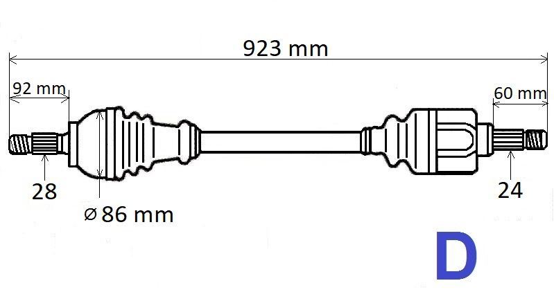 Półoś napędowa Citroen Berlingo III 18> prawa