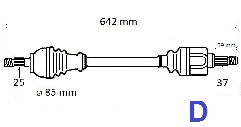 Półoś napędowa lewa Citroën C4 III 1.2 PureTech
