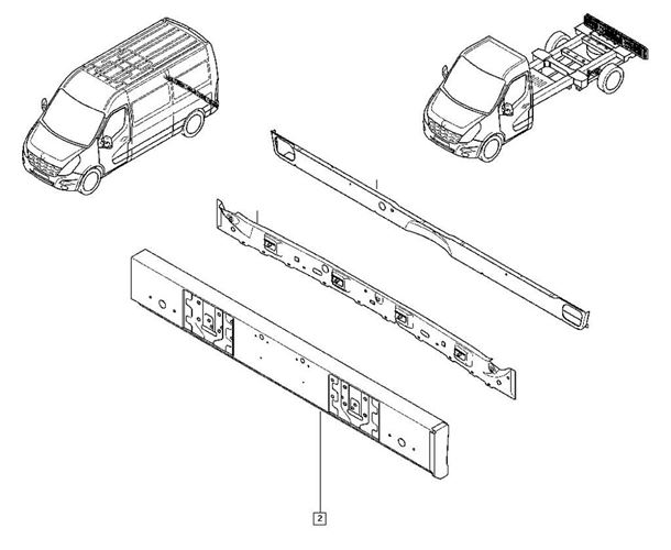 Zderzak tylny belka Renault Master III