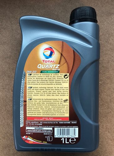 TOTAL QUARTZ 9000 0W30 1L  * SL/CF, A3/B