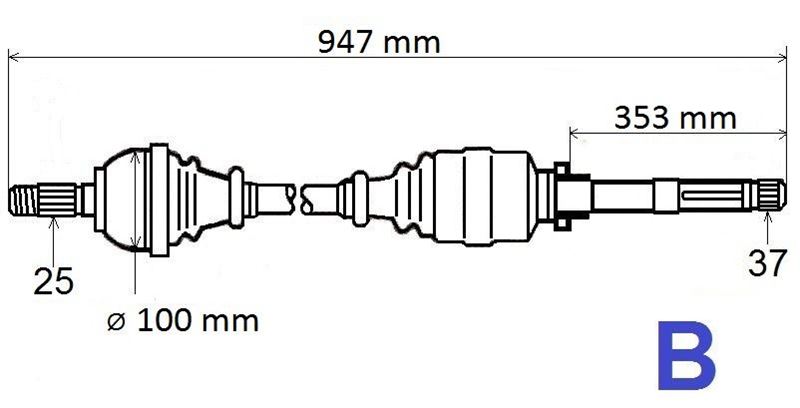 Półoś napędowa Citroen C5 2.0/2.2 Hdi 01-08 prawa