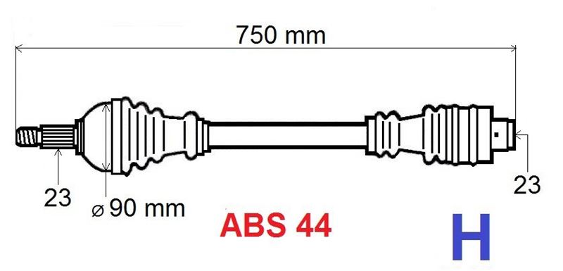 Półoś napędowa Renault Megane Scenic ABS 44 prawa