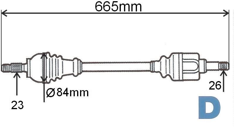 Półoś napędowa Renault Megane 1.6 16V 03> lewa 23/26