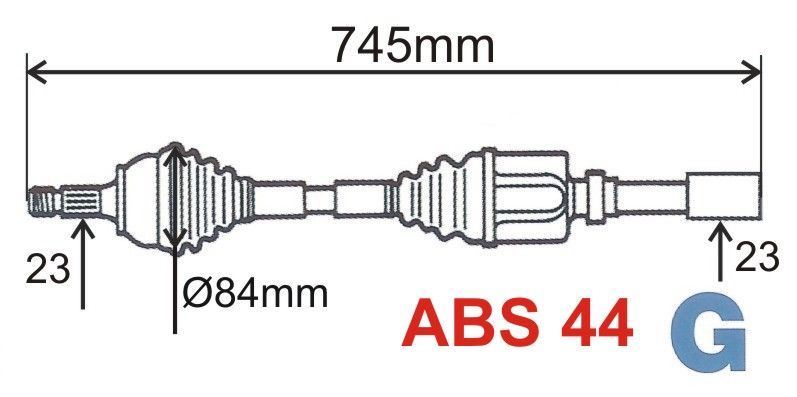 Półoś napędowa Renault Megane 1.9 Dci ABS 44 prawa