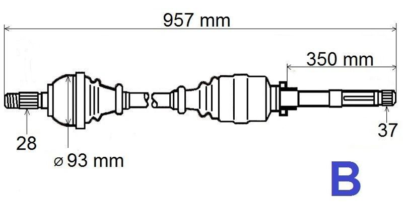 Półoś napędowa Citroen C6 2.7 Hdi 3.0 V6 prawa