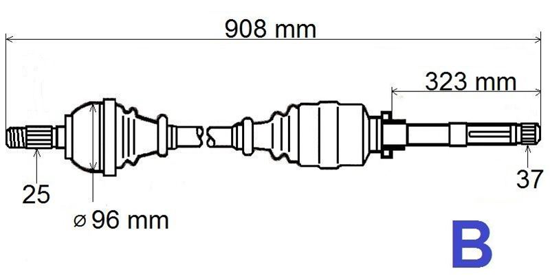 Półoś napędowa Citroen C5 2.2 Hdi 01> automat prawa