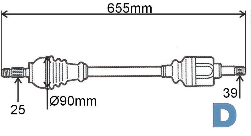 Półoś napędowa Renault Megane III 1.9 Dci 08> lewa