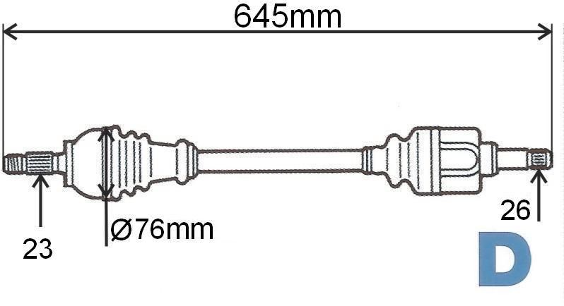 PÓŁOŚ NAP.R CLIO III 1.2 16V 05> LEWA